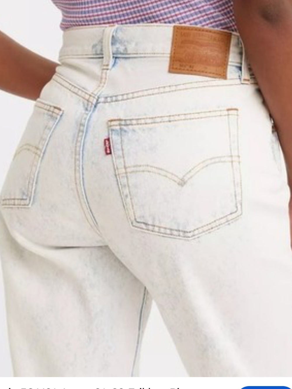 Levis 501'81 W28 L32 Erikkas Pic Premium Button Fly Straight Leg Light Wash